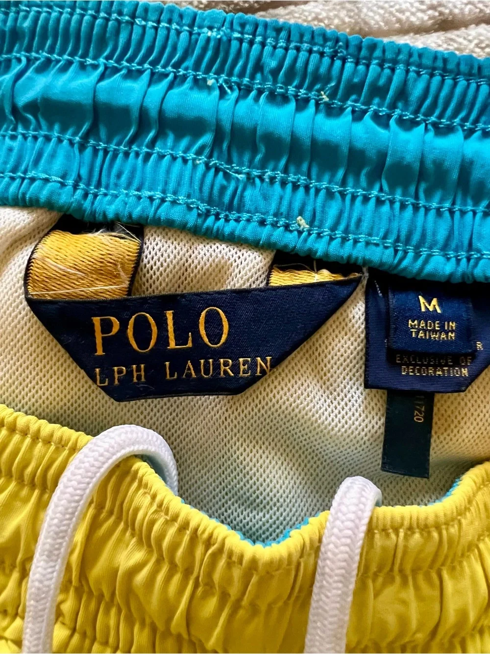 Polo by Ralph Lauren Bright Yellow Swim Trunks with White Drawstring